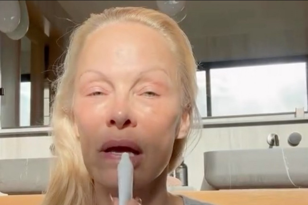 Pamela Anderson has gone make-up free to show fans her $134 skincare regime