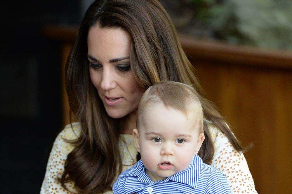 Britain's Duchess of Cambridge with son Prince George