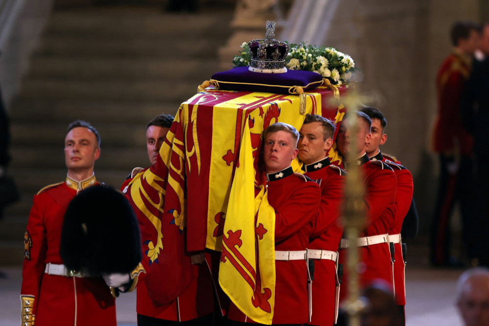 Queen Elizabeth's coffin is on display