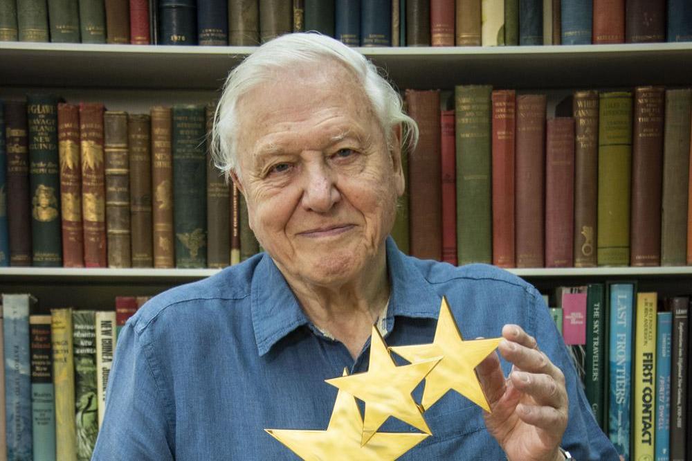 Sir David Attenborough with his TV Choice Award