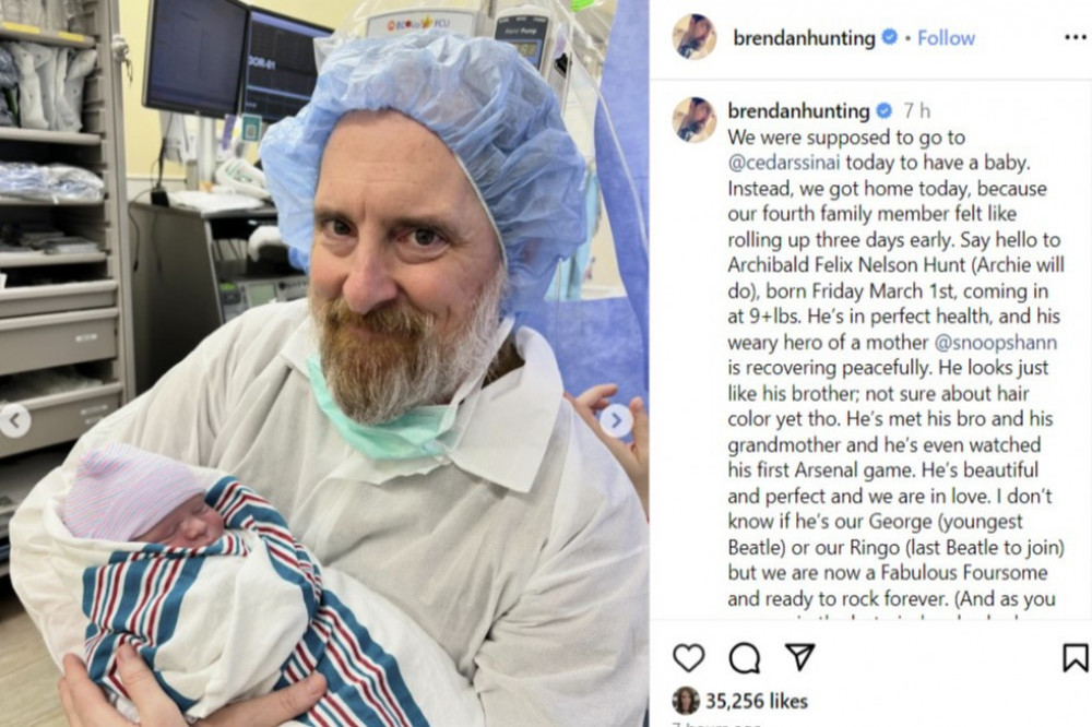 Ted Lasso star Brendan Hunt has become a father for a second time - Instagram-Brendan Hunt