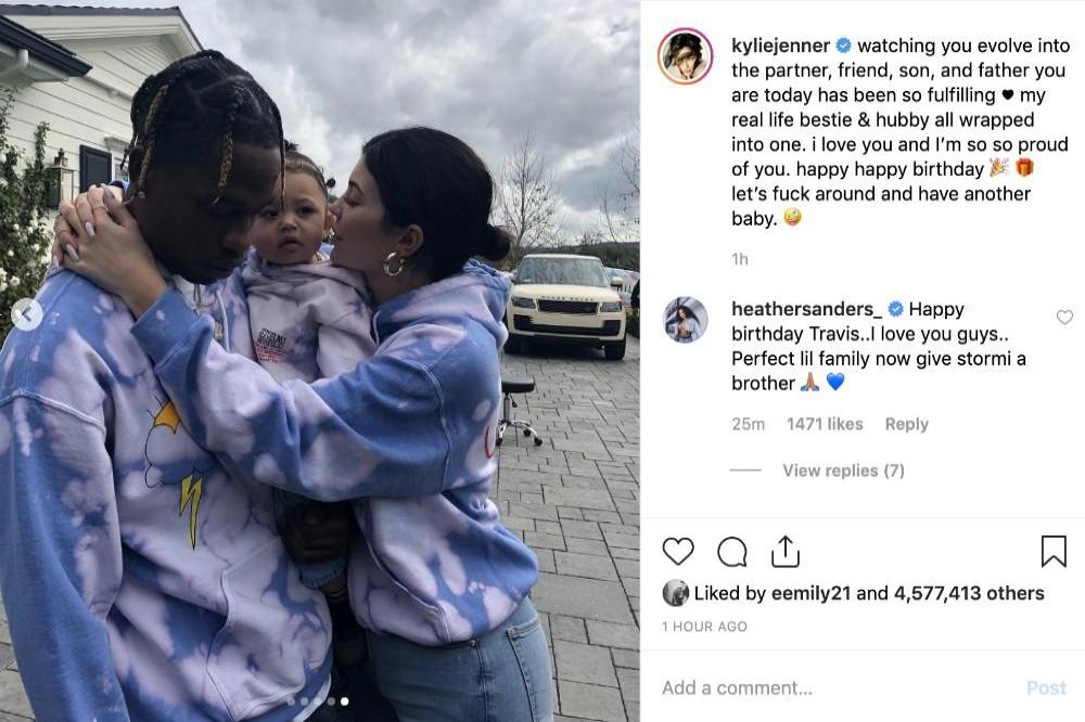 Travis Scott, Stormi, and Kylie Jenner via Instagram (c)