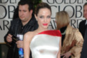 Angelina Jolie in Versace at the Golden Globe Awards