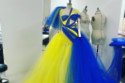 Christian Siriano auctioning Ukraine flag dress to raise money for relief