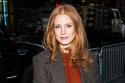 Jessica Chastain shows off her glossy red hair