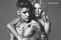 Justin Bieber and Lara Stone