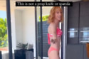 Kathy Griffin has poked fun at Britney Spears’ knife dances with her own bikini clip