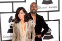 Kanye West with wife Kim Kardashian West at the Grammy Awards