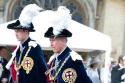 Prince William and Prince Charles in Garter Knight regalia