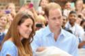 Prince George with Prince William and Duchess Catherine