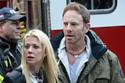 Tara Reid and Ian Ziering on set