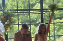 The bride and groom danced with loved ones and friends at their barn wedding