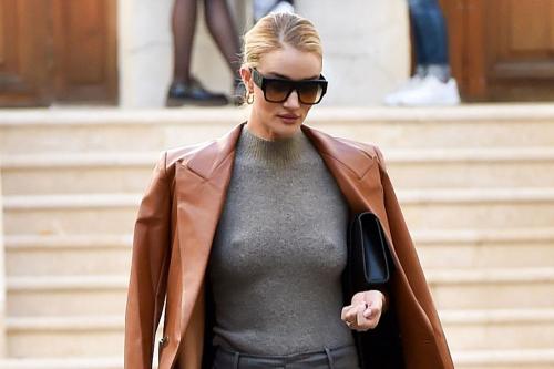 Rosie Huntington-Whiteley dons braless look in Paris