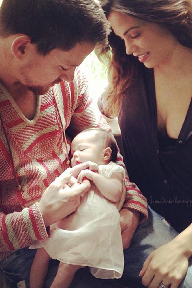 Channing Tatum and wife with baby Everly