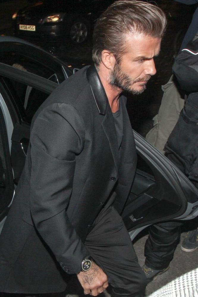 David Beckham leaving the H+M party