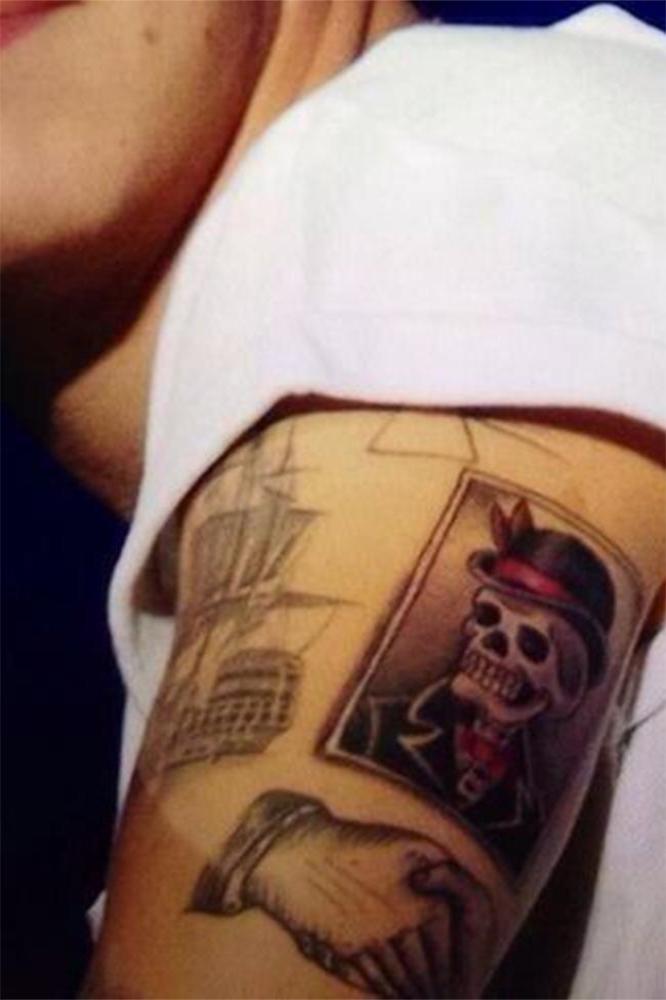 Harry Styles' skull tattoo