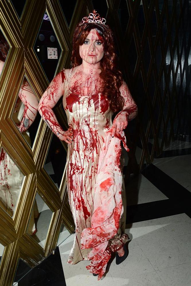 Kelly Osbourne dressed as Carrie