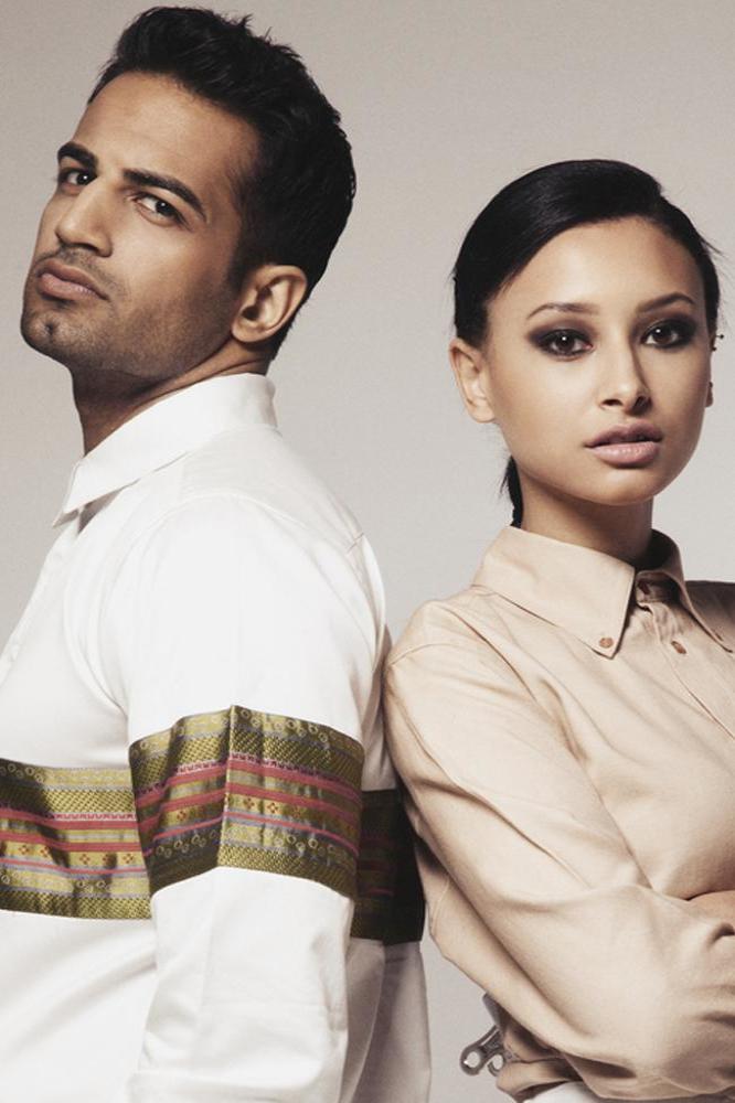 Leah Weller and Upen Patel modelling Coeur