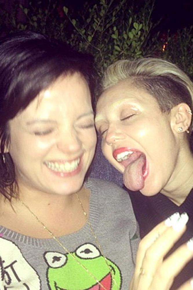 Lily Allen and Miley Cyrus (c) Instagram