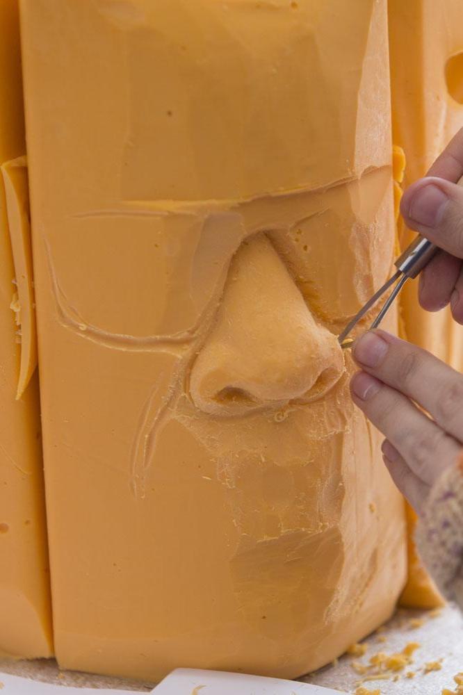 Man carves slab of cheese into The Hulk