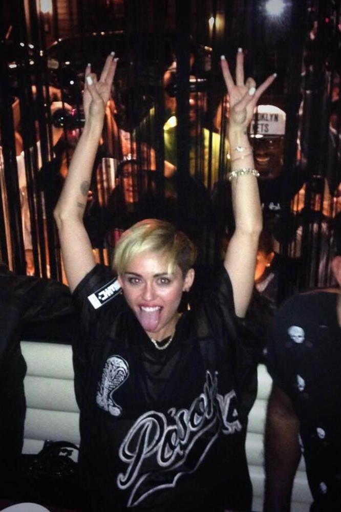 Miley Cyrus parties after SNL