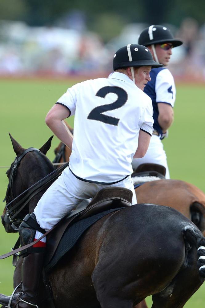 Prince Harry and William at the polo