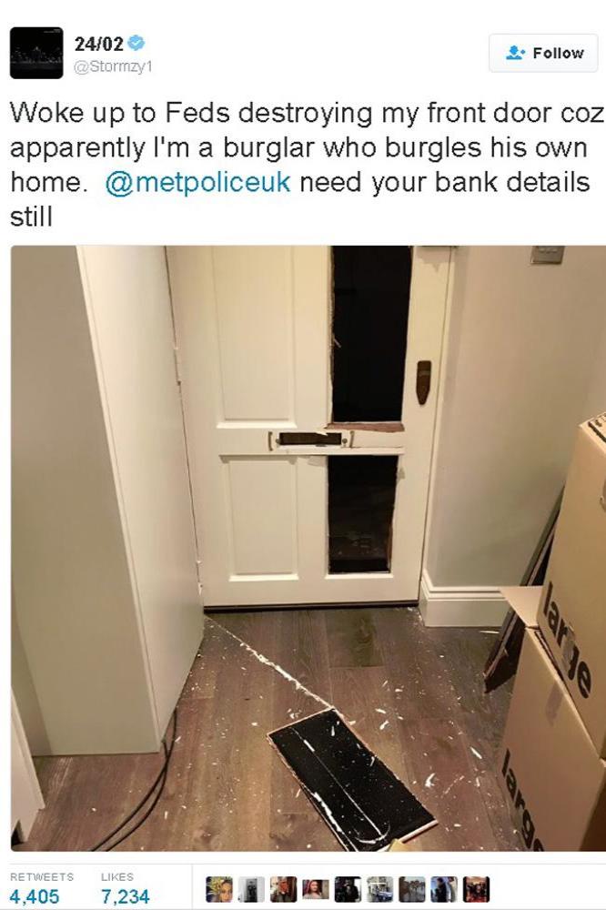 Stormzy's smashed door