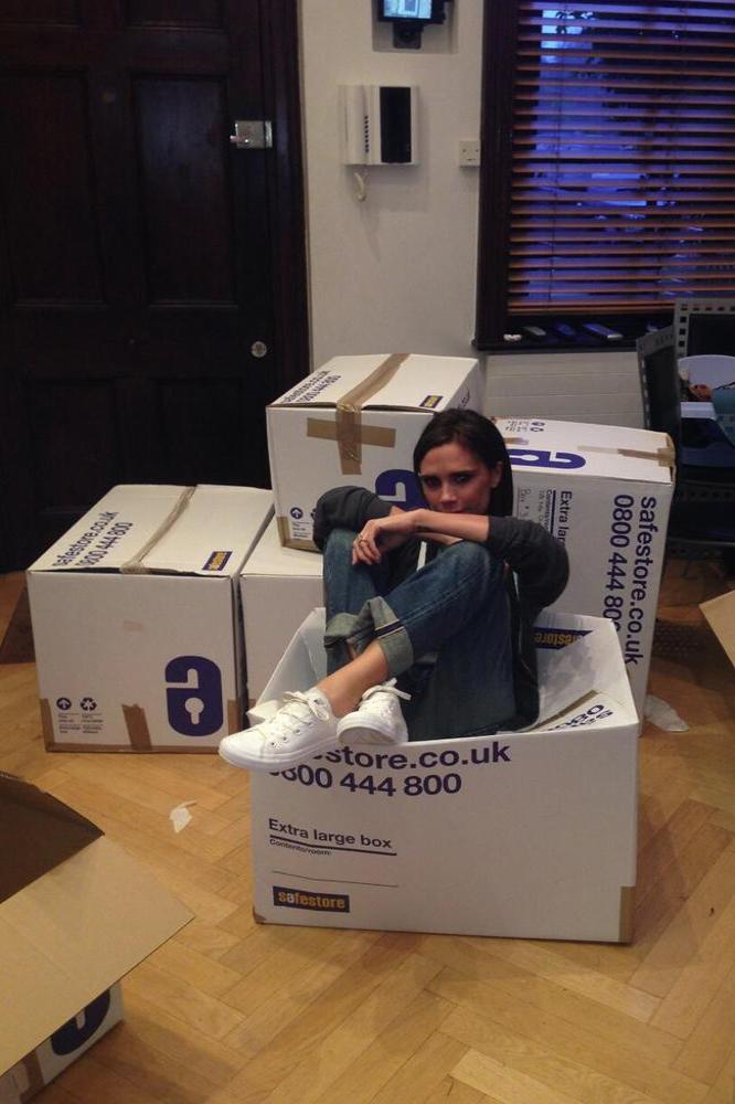 Victoria Beckham on top of her donated items