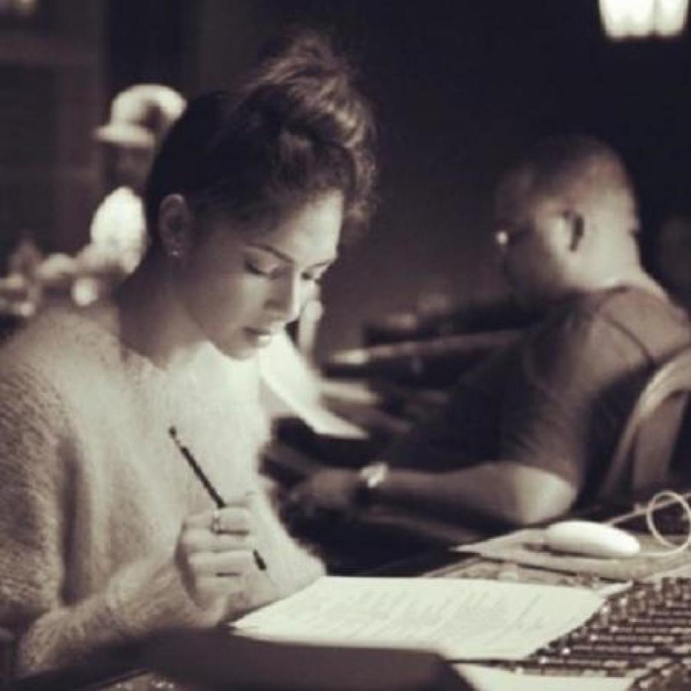 Nicole Scherzinger in the studio