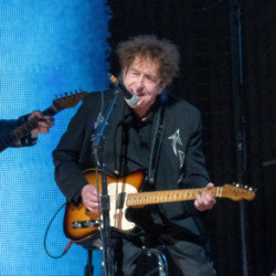 Bob Dylan performing at Farm Aid in Noblesville, Indiana