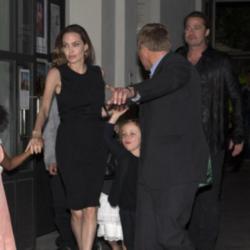 Brad Pitt, Angelina Jolie and their kids leaving Kuchi