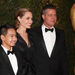 Brad Pitt with Angelina Jolie and Maddox