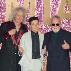 Brian May, Rami Malek, and Roger Taylor