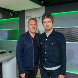 Chris Moyles with Noel Gallagher at Radio X studio
