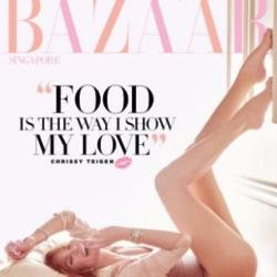 Chrissy Teigen on the cover of Harper's Bazaar Singapore