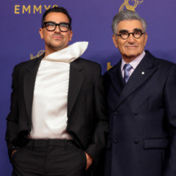 Dan and Eugene Levy at the Emmy Awards