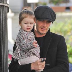 David Beckham with Harper