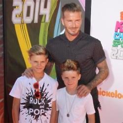 David Beckham with Romeo and Cruz