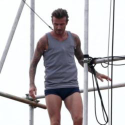 David Beckham filming his H+M advert