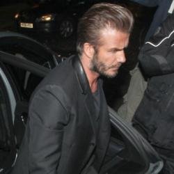 David Beckham leaving the H+M party