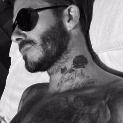 David Beckham's new rose tattoo (c) Instagram