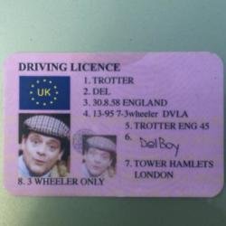 Del Boy driving licence (c) Twitter