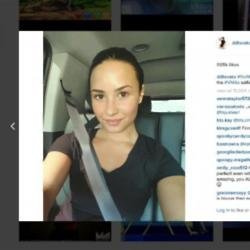 Demi Lovato making a make-up free post