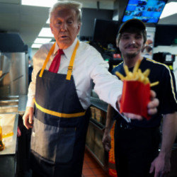 Donald Trump served up fries at a McDonald's drive-thru in Pennsylvania