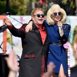 Elton John performs live on the Sunset Strip as a thank you to the City of West Hollywood for their support of the Elton John AIDS Foundation.  The co