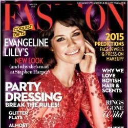 Evangeline Lilly on the cover of Fashion magazine