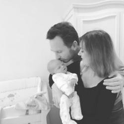 Geri Horner with Christian Horner and their son Montague