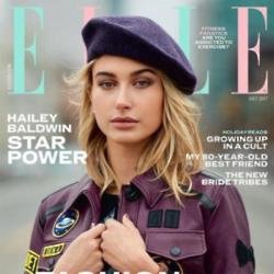 Hailey Baldwin on the cover of Elle magazine