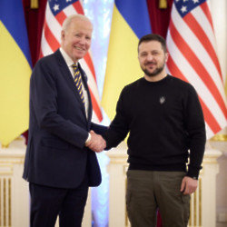 Joe Biden meets Volodymyr Zelensky in Kyiv