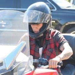 Justin Bieber on his his Can-Am Spyder